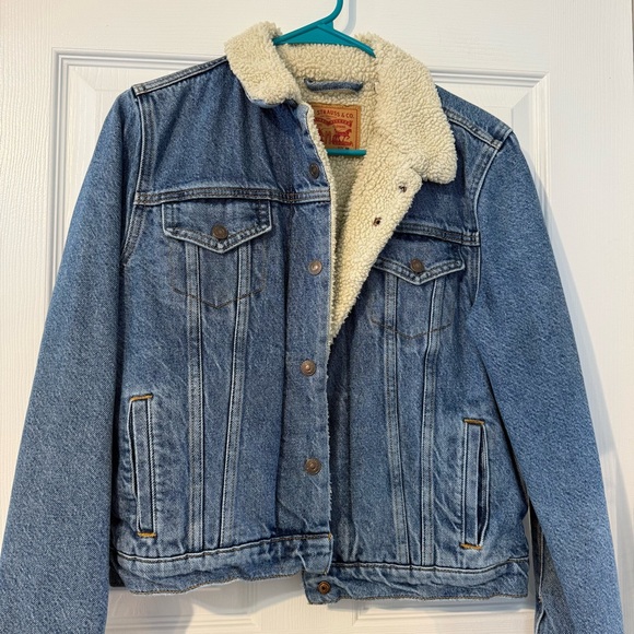 Levi’s Blue Denim Sherpa Jacket - Picture 2 of 9